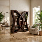 Butterfly Inspired Wooden Bookcase in Organic Style, solid wood, built to order