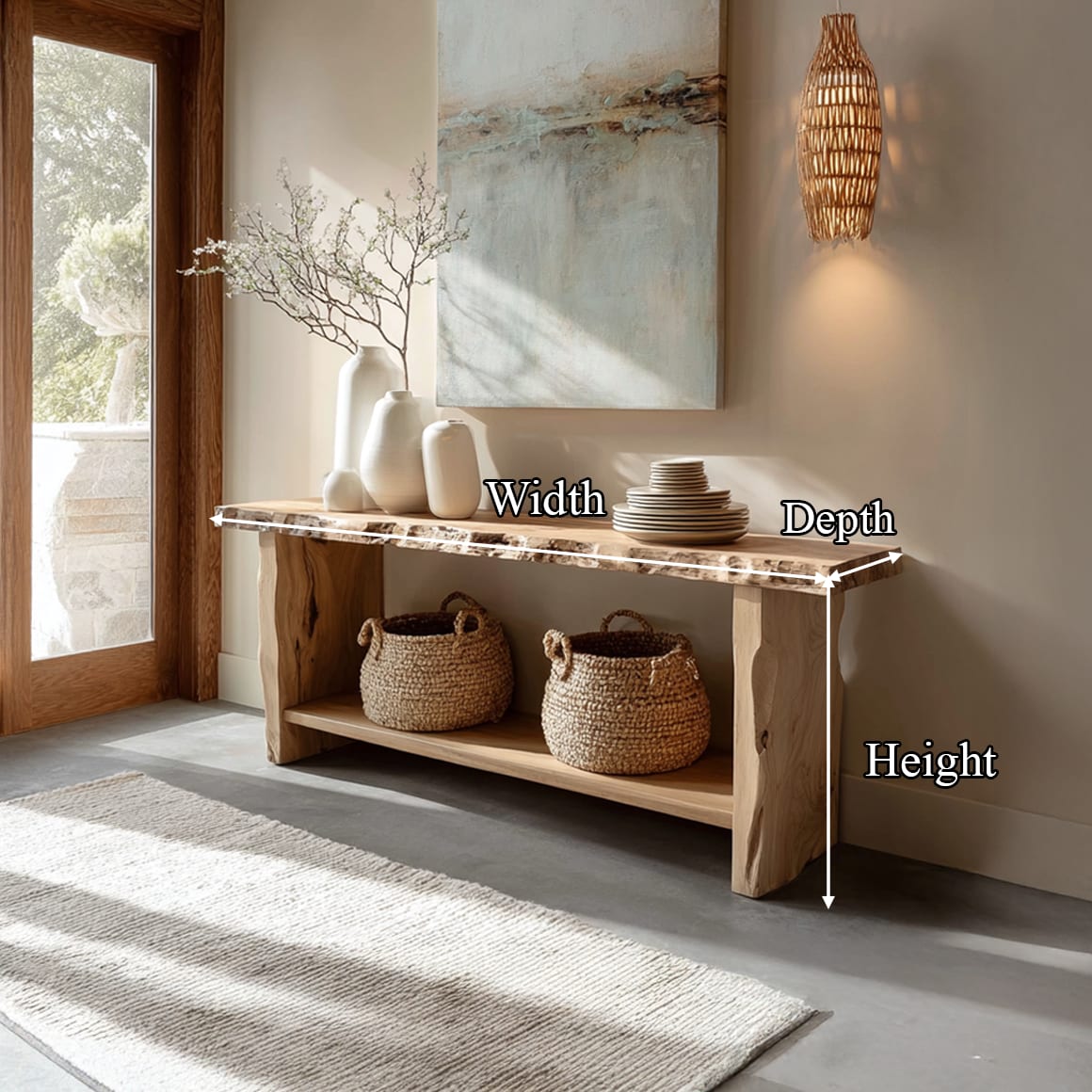Live Edge Dining Console Table