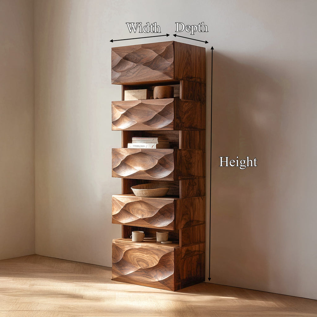Organic Modern Accent Storage Cabinet, solid wood, built to order