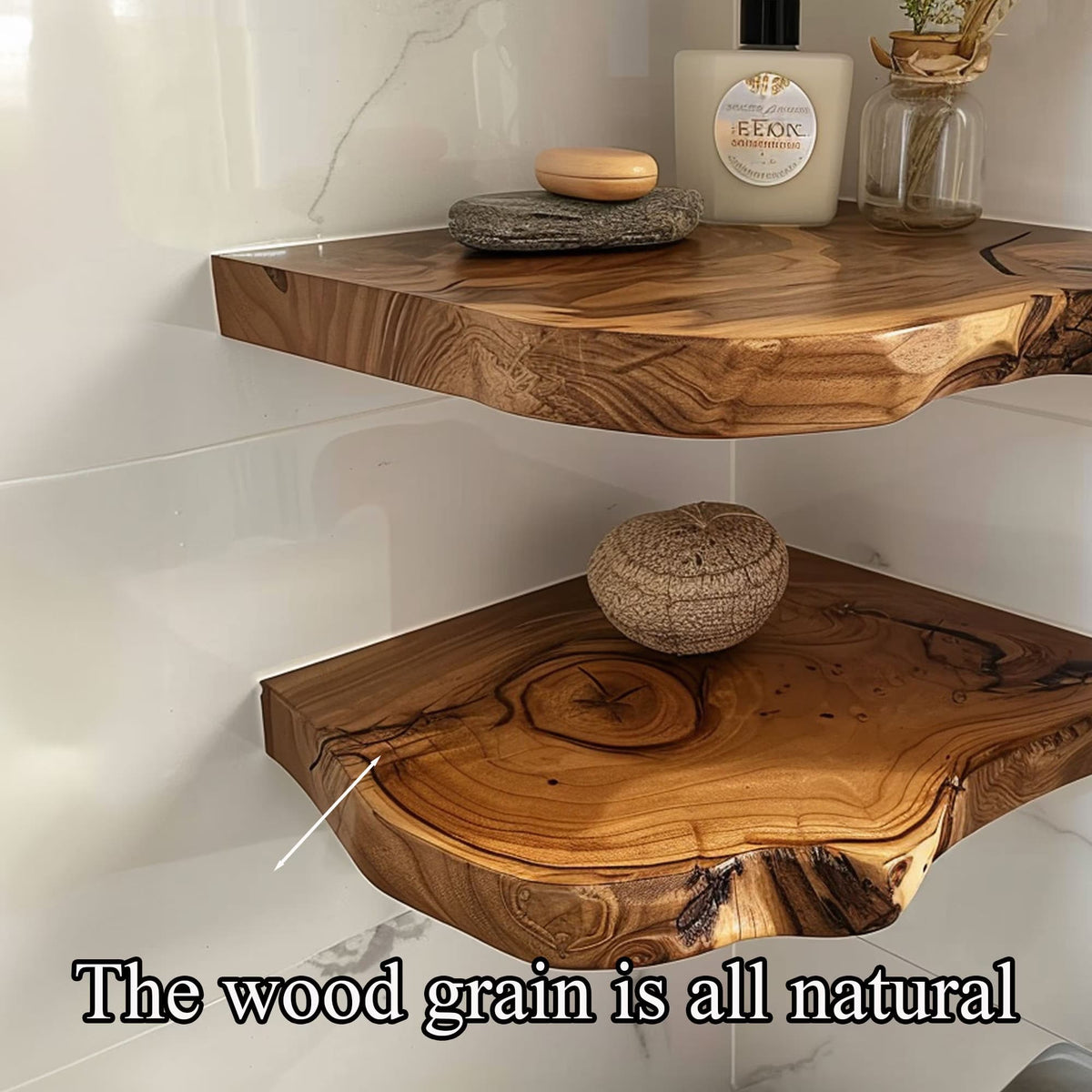 Floating Corner Shelves Decorations, solid wood, built to order