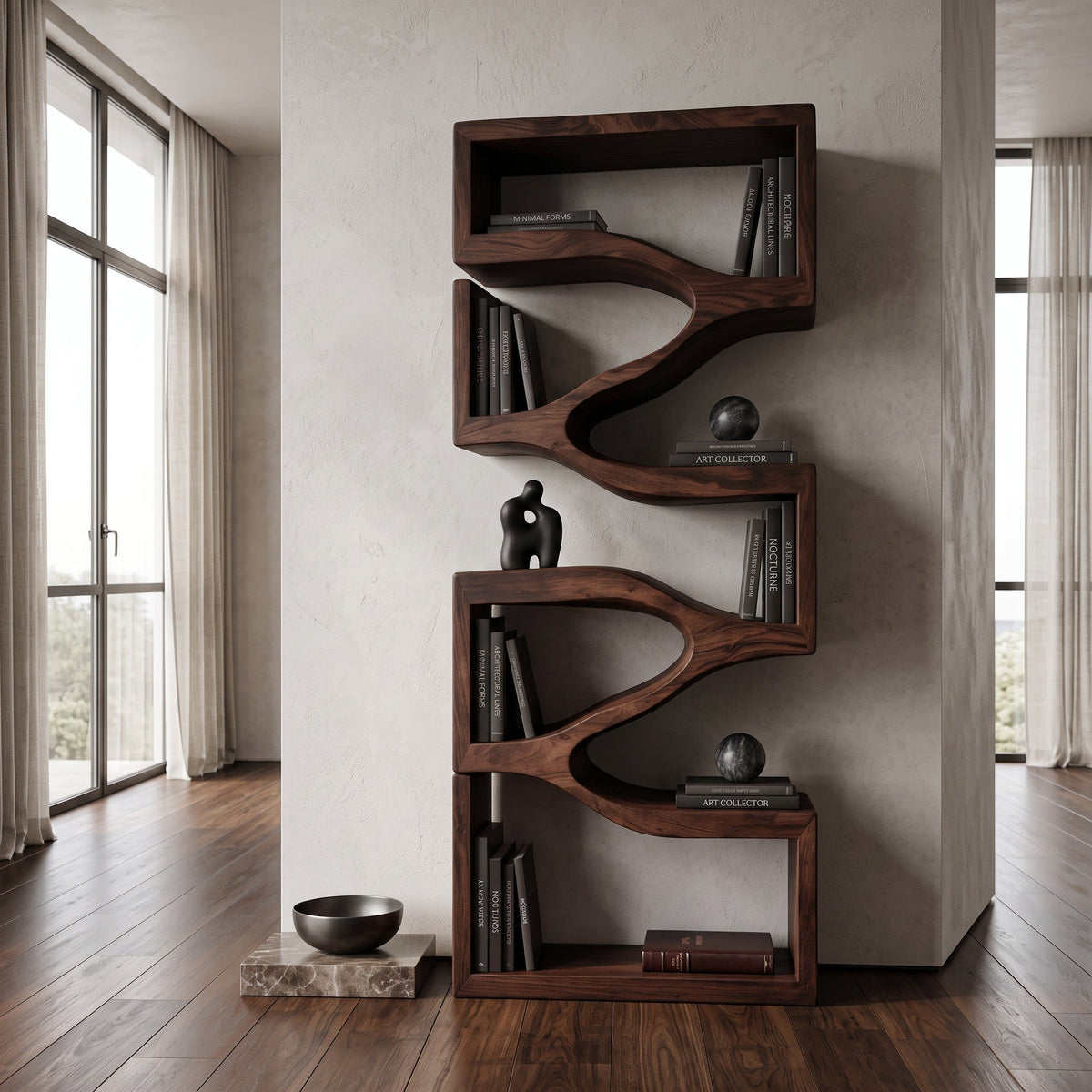 Sculptural Wall Modern Bookshelf