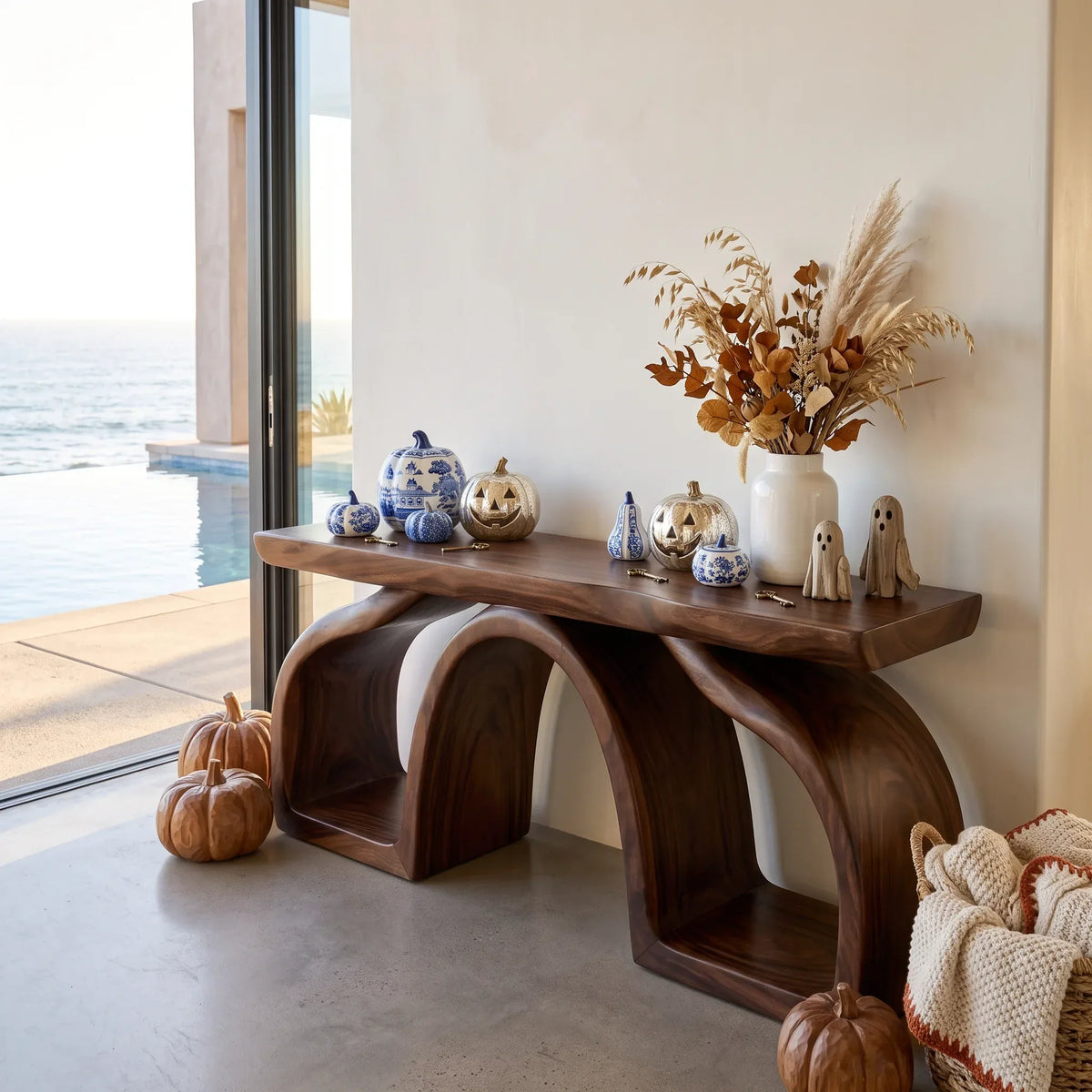 Pumpkin Live Edge Console Table