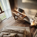 Handcrafted Floating Writing Desk Study Room Interior Statement Design, solid wood, built to order
