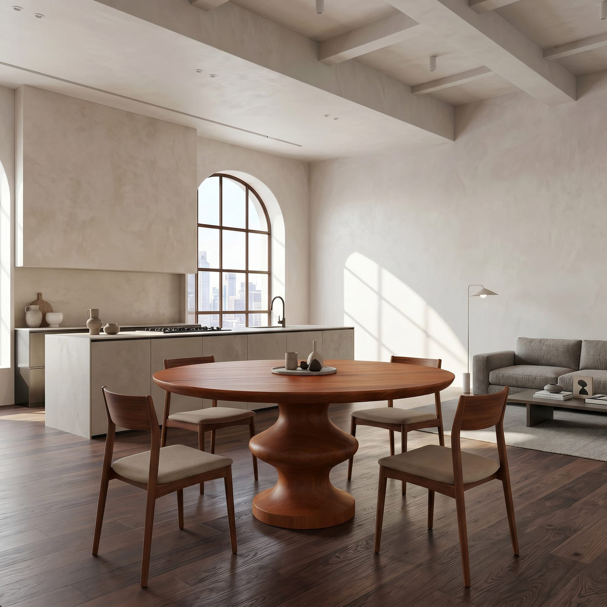 Pedestal Sculptural Dining Table