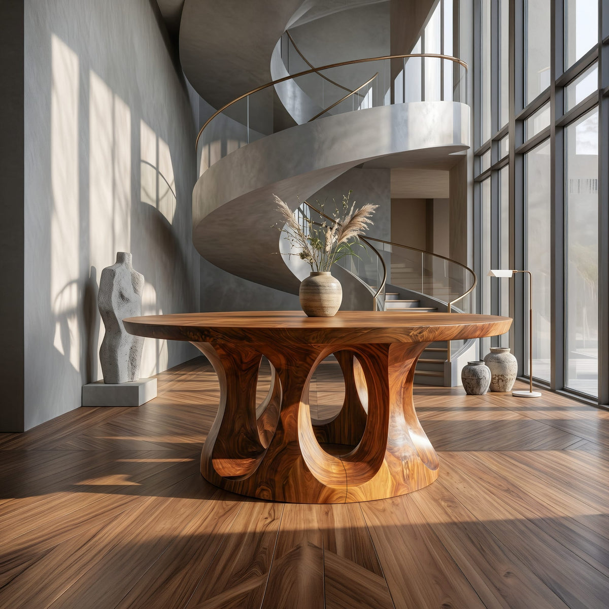 Sculptural Dual Console Table