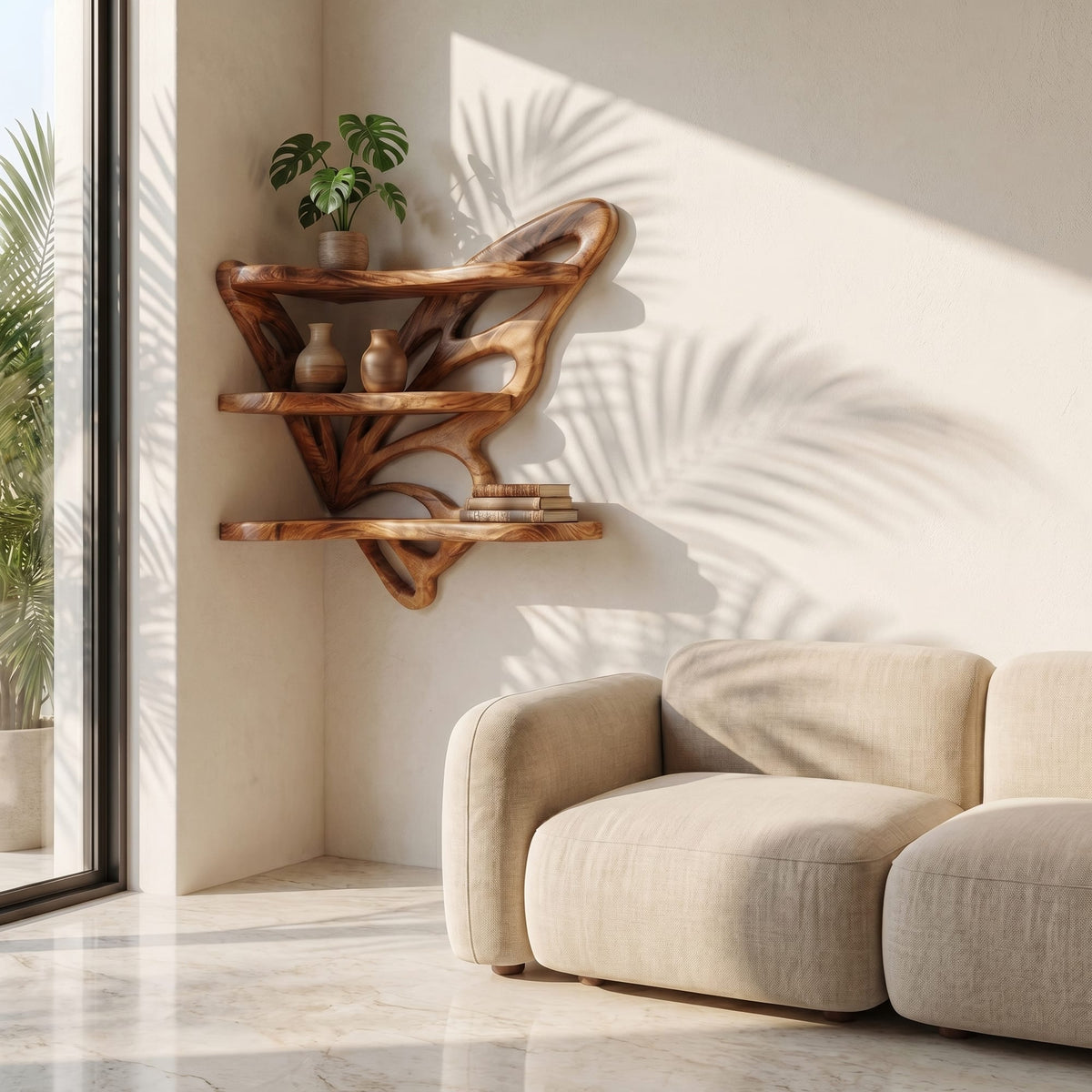 Butterfly Live Edge Floating Shelf