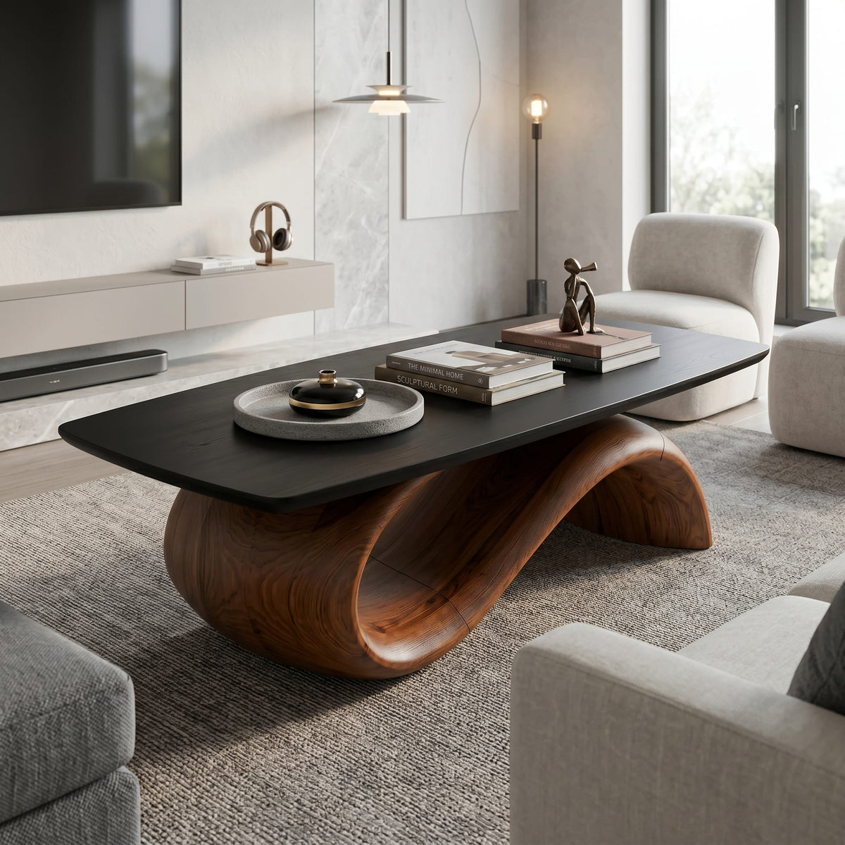 Handcrafted Coffee Table with Design, solid wood, built to order