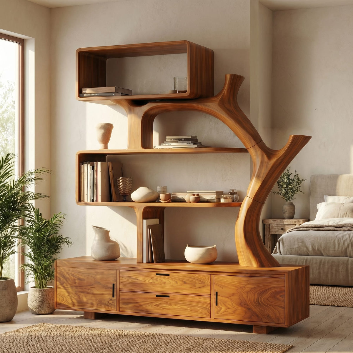 Sculptural Modern Unit Bookshelf