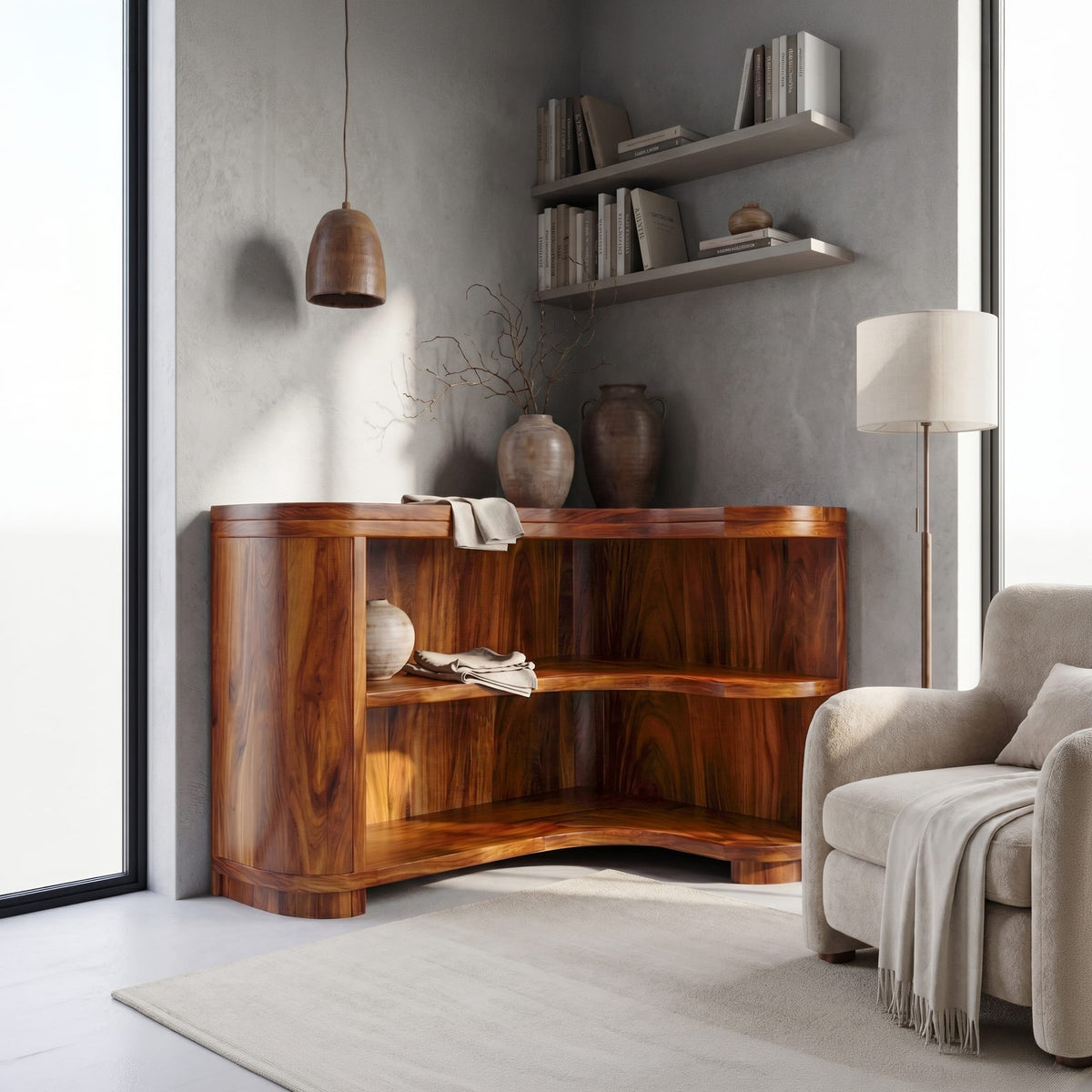 Organic Curved Open Bookshelf