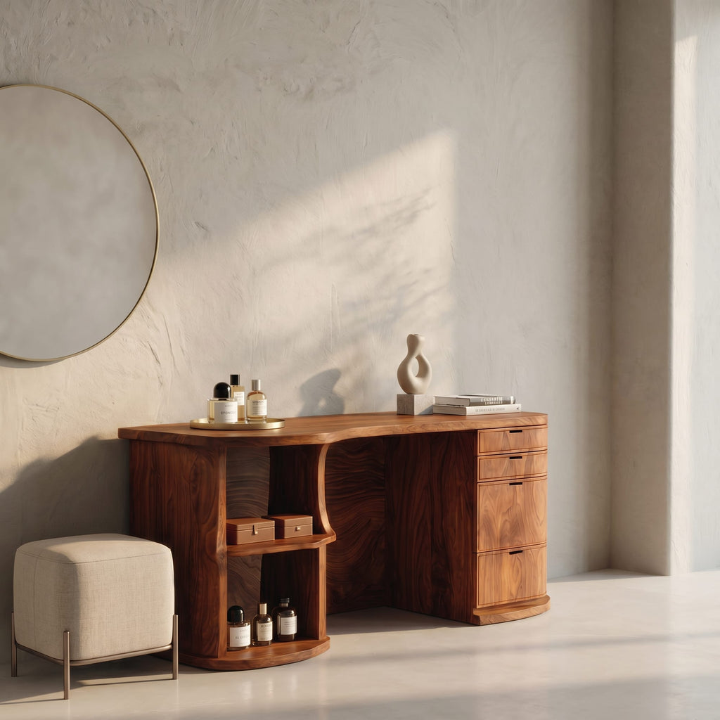 Solid Storage Makeup Vanity