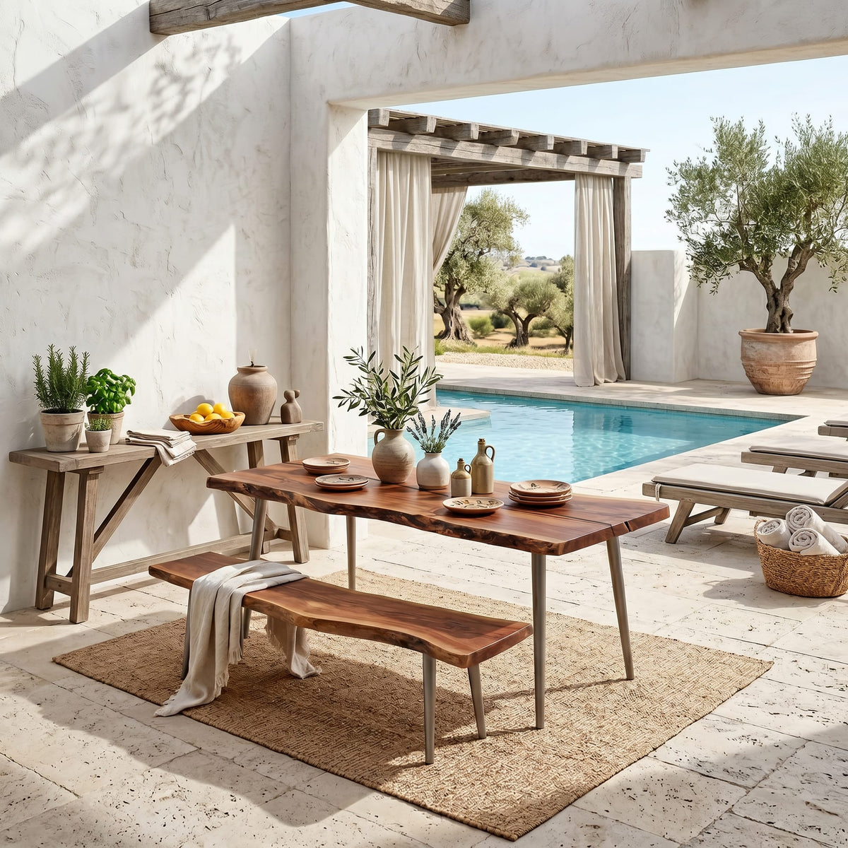 Trestle Solid Dining Table