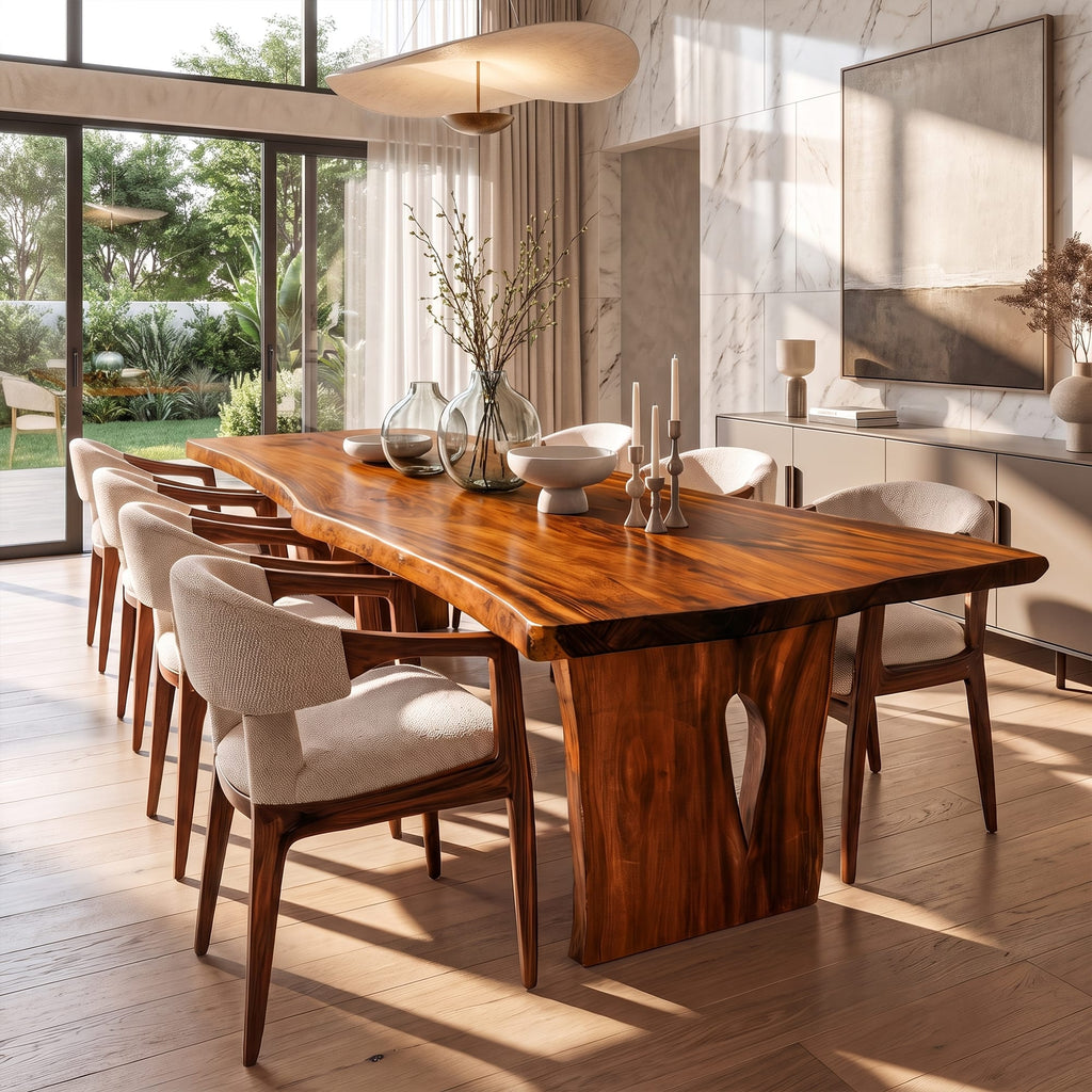 Contemporary Dining Table with Freeform Top, solid wood, built to order