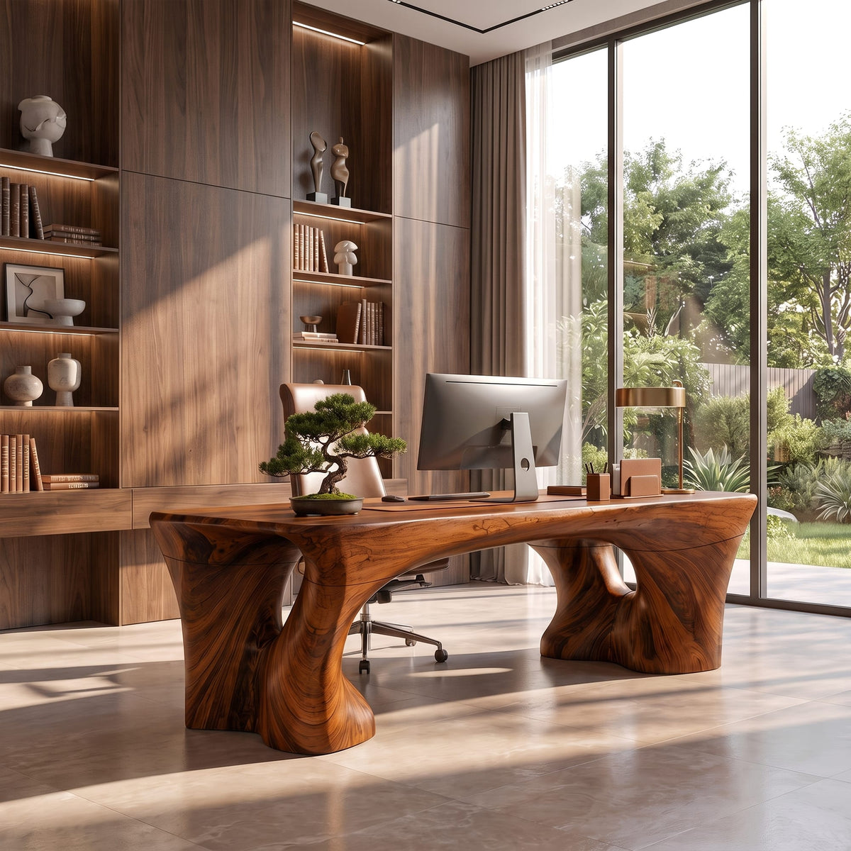 Sculptural Trestle Desk