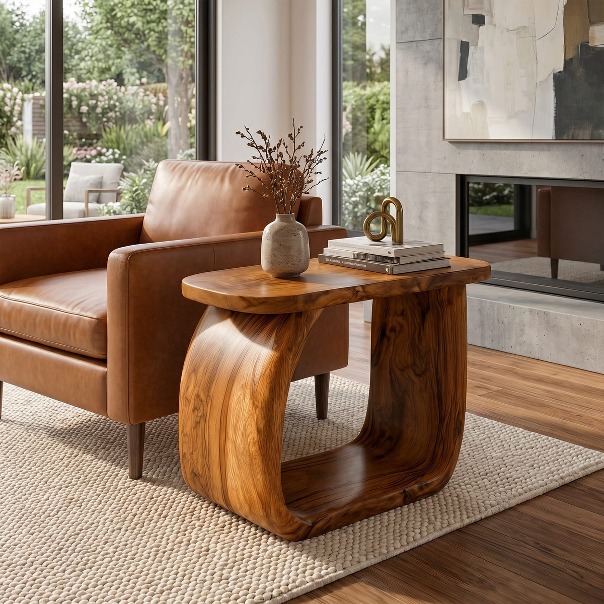 Curved Open Frame Nightstand