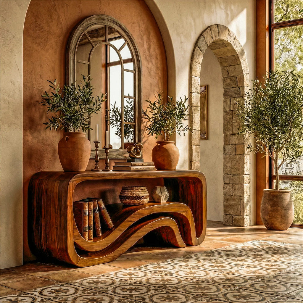 Sculptural Wave Console Table