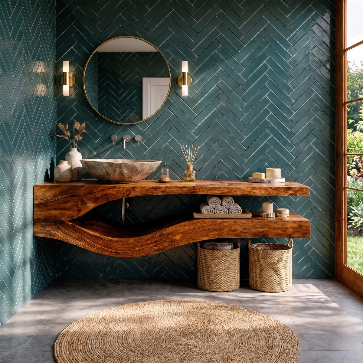 Modern Floating Bathroom Vanity, solid wood, built to order