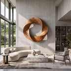 Contemporary Interlocking Circle Wall Art, solid wood, built to order