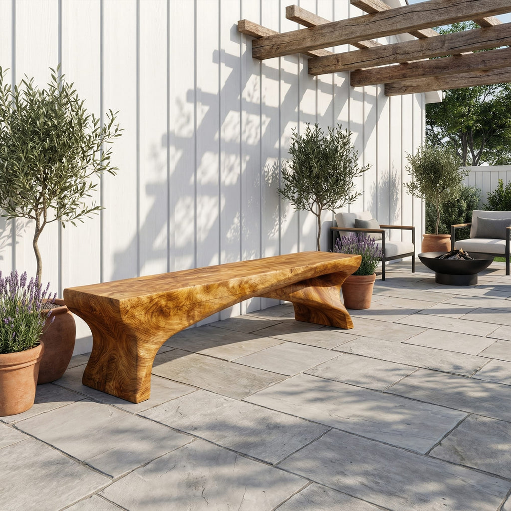 Live Edge Minimal Bench