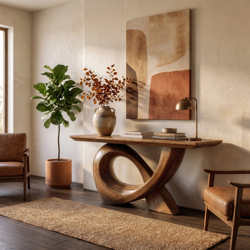 Curved Sculptural Console Table