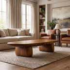 Contemporary Coffee Table with Column Form, solid wood, built to order