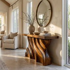 Mid Century Sculpted Wave Console Table