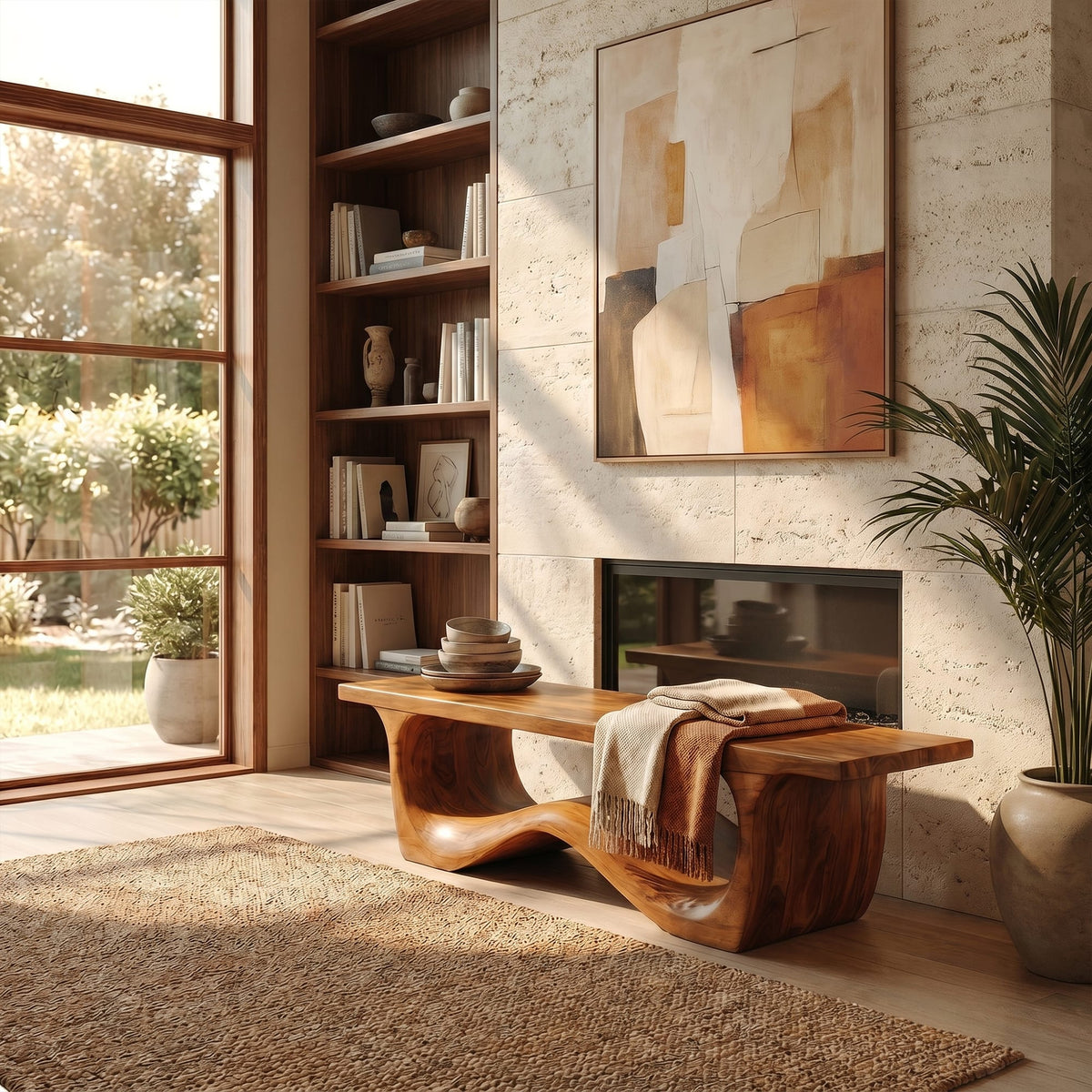Sculptural Foyer Bench