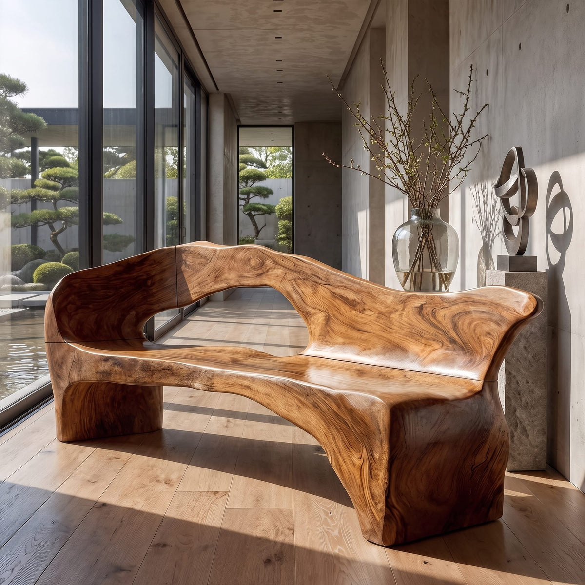 Solid Hallway Bench