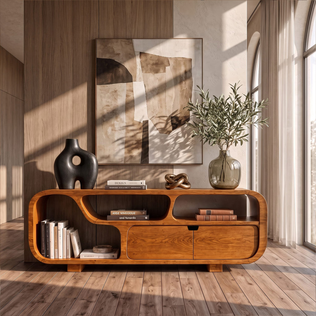 Contemporary Sideboard with Floating Drawer Design, solid wood, built to order
