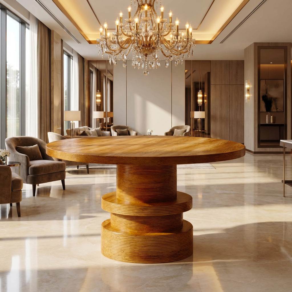 Round Sculptural Console Table
