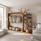 Rustic Clothing Stand Tree Shaped Bedroom Mudroom Entryway, solid wood, built to order