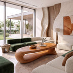 Contemporary Coffee Table with Oval Top Design, solid wood, built to order