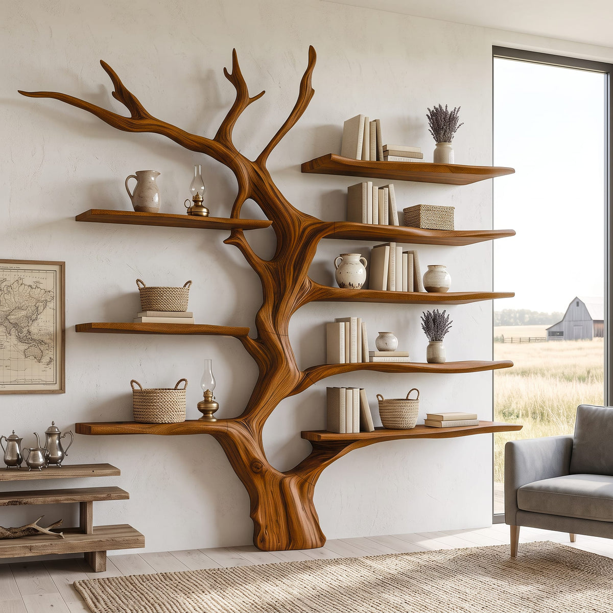 Sculptural Artistic Tree Bookshelf