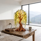 Farmhouse Tree Table Lamp, solid wood, built to order