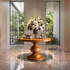 Live Edge Pedestal Console Table
