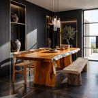 Dining Table Walnut Wood Live Edge Gift, solid wood, built to order