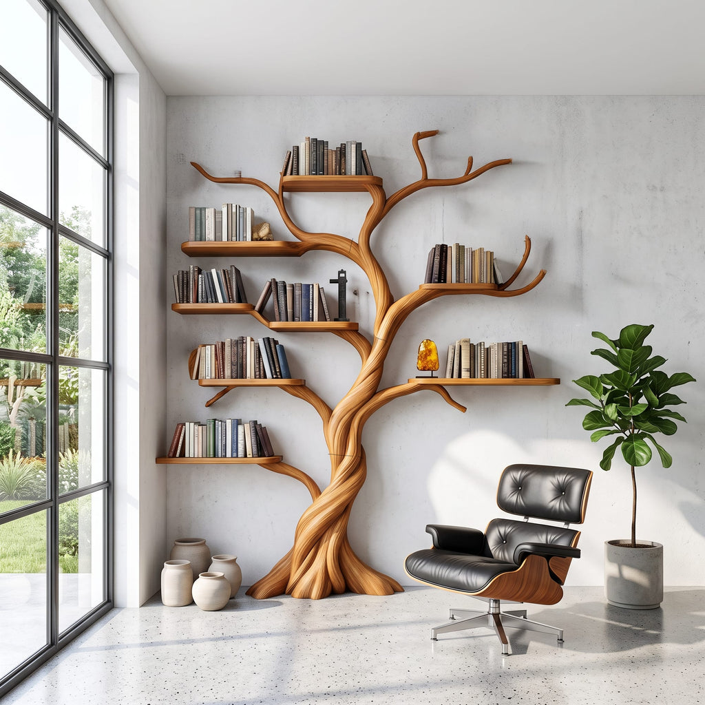 Modern Solid Tree Bookshelf