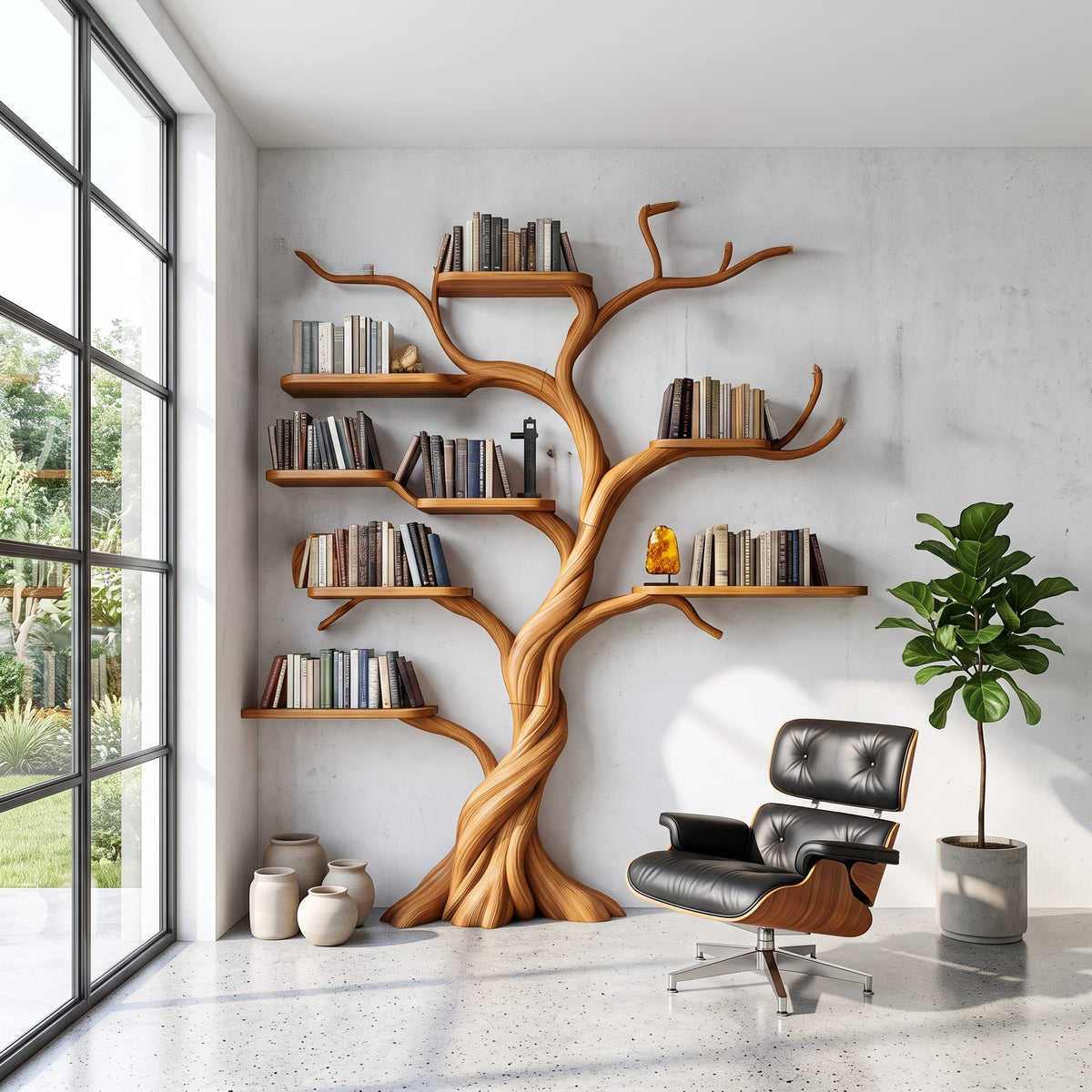 Modern Solid Tree Bookshelf