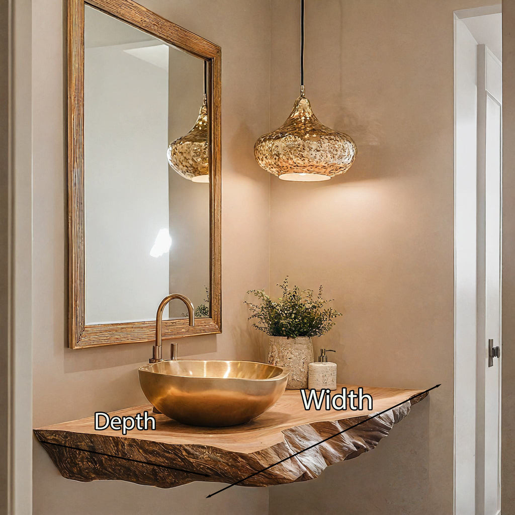Live Edge Wood Bathroom Shelf, solid wood, built to order