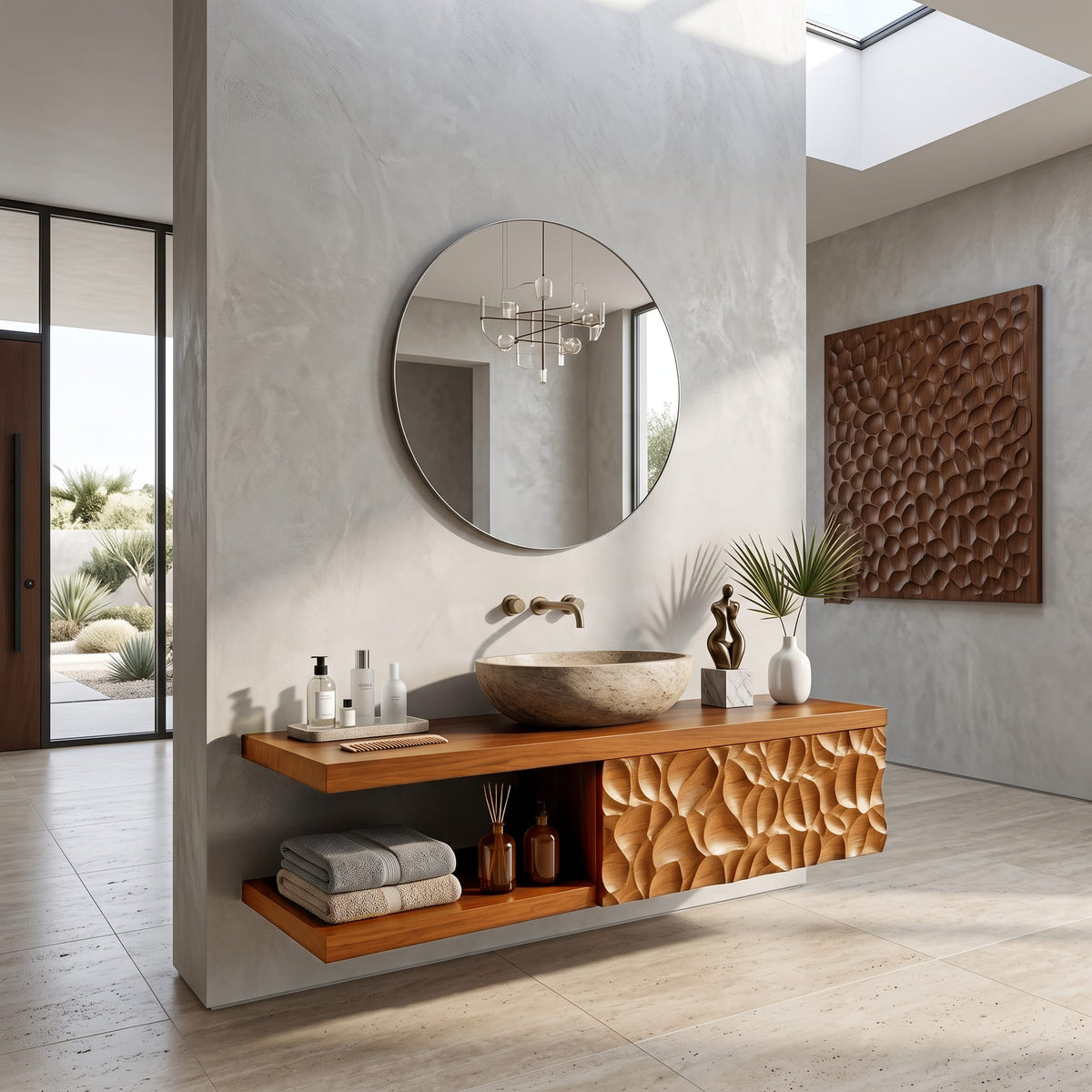 Handcrafted Floating Bathroom Vanity, solid wood, built to order