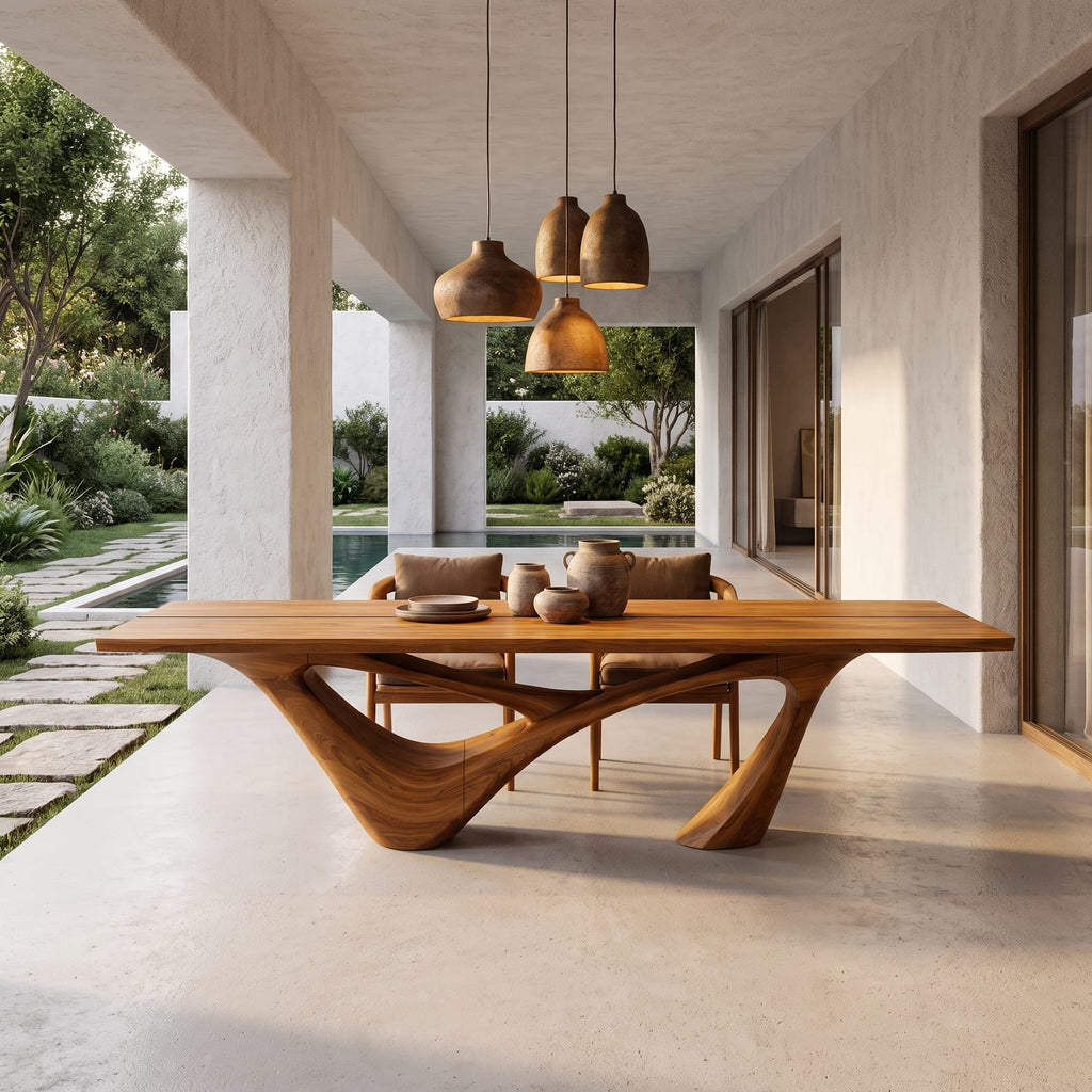 Minimalist Wing Pedestal Dining Table Dining Table, solid wood, built to order