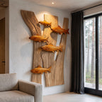 Contemporary Fish Wall Decor with Sculptural River Scene, solid wood, built to order