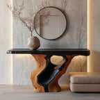 Sculptural Solid Console Table
