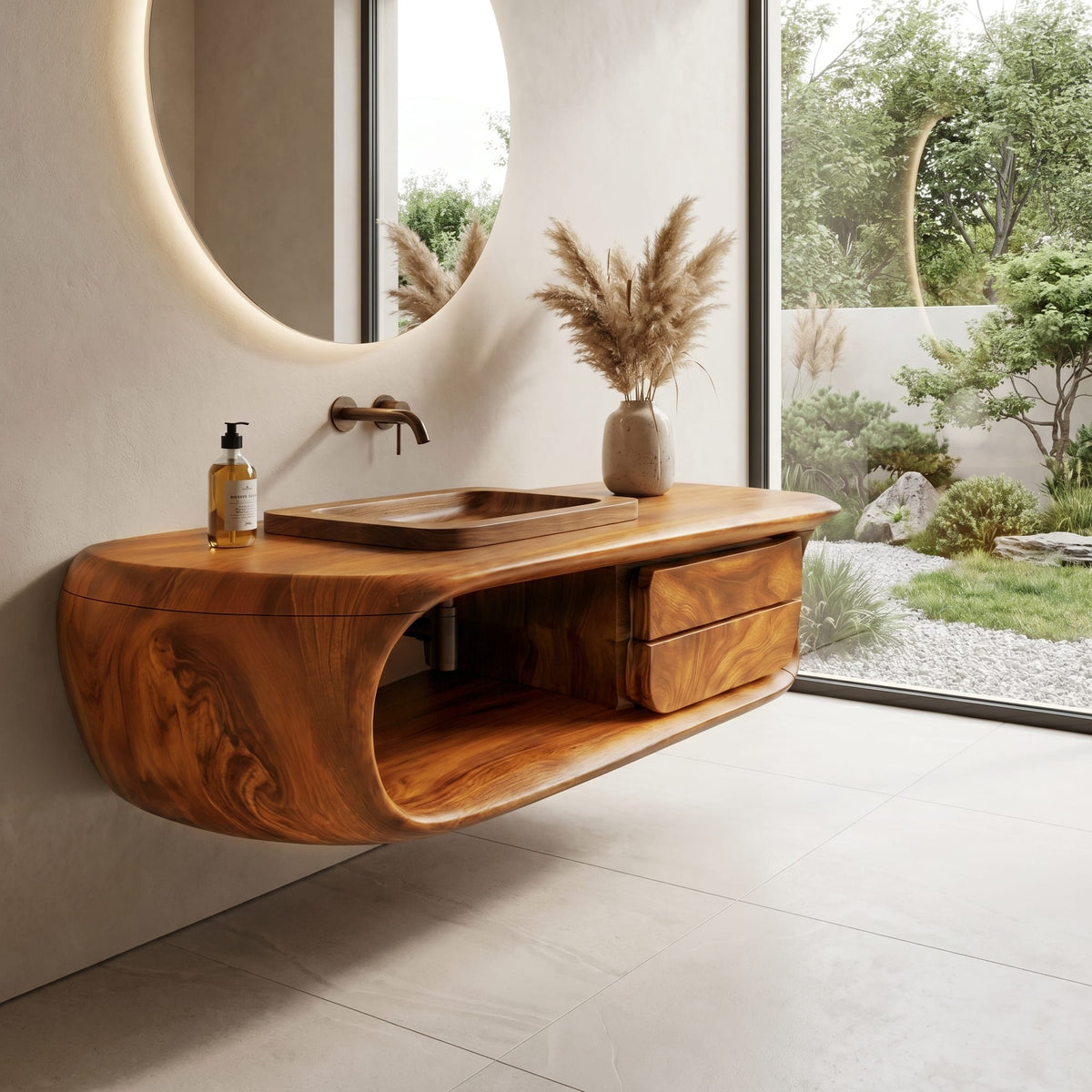 Curved Floating Vanity