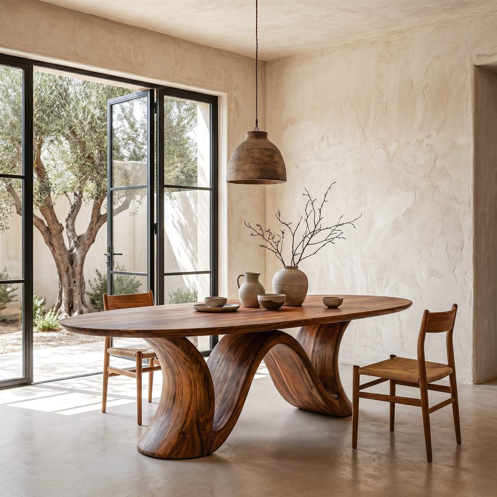 Organic Modern Pedestal Dining Table