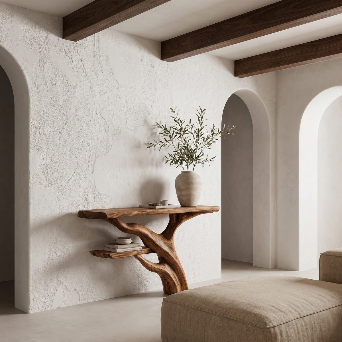 Sculptural Abstract Foyer Console Table