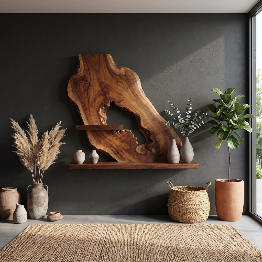 Sculptural Wave Wall Shelf