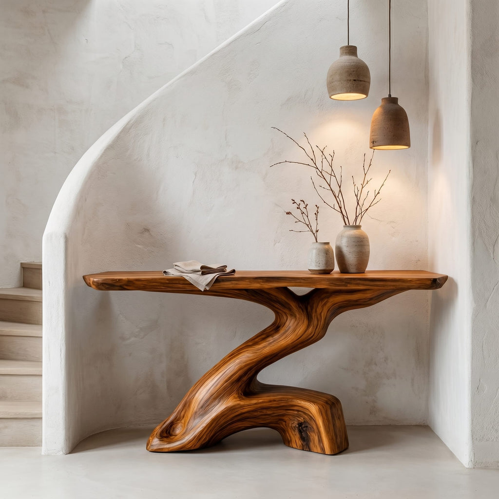 Sculptural Root Solid Console Table