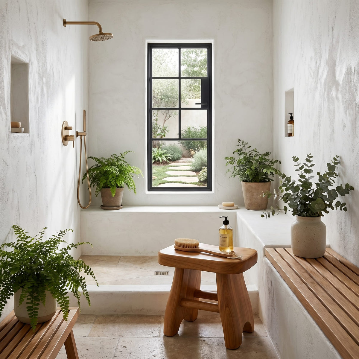 Solid Storage Shower Bench