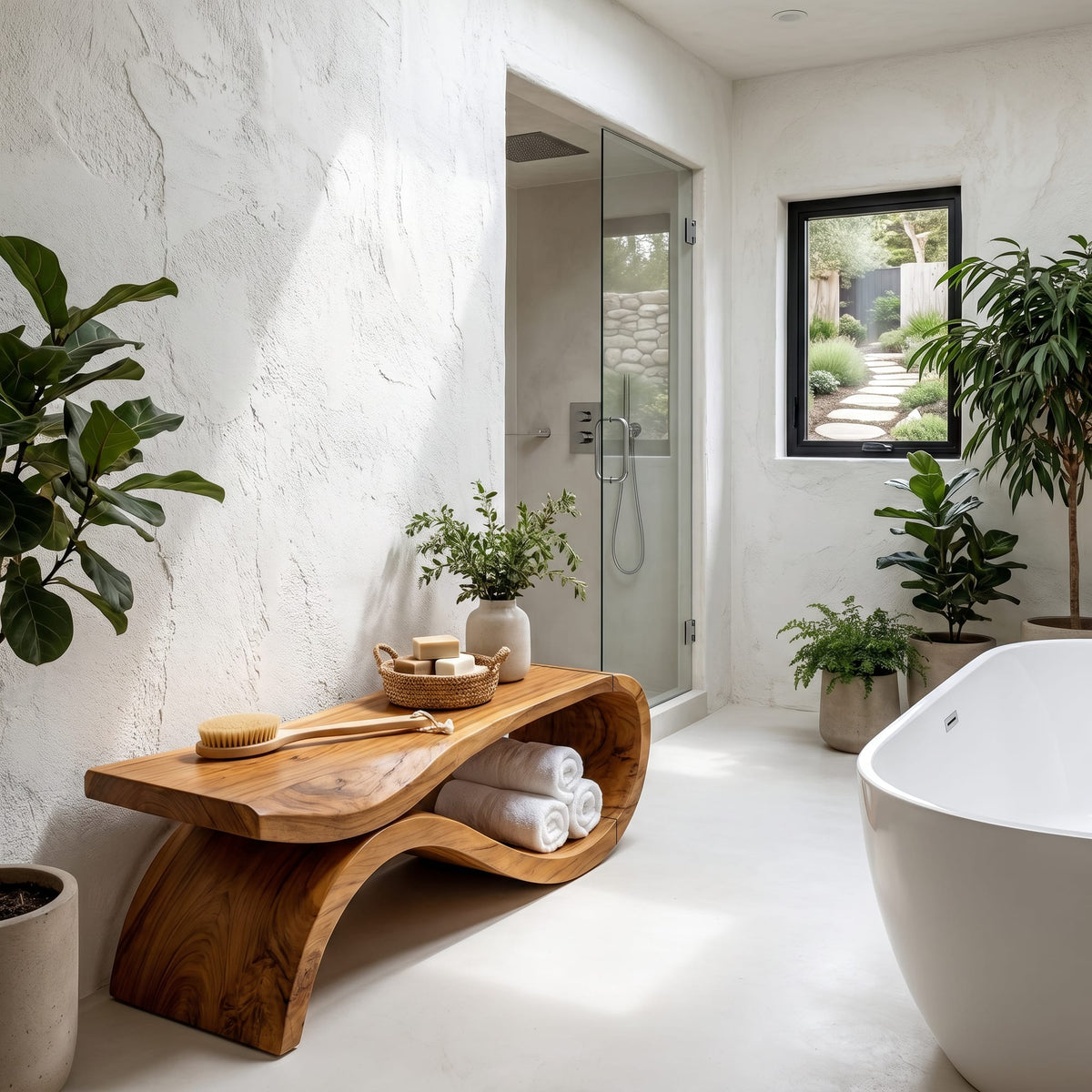Minimal Modern Shower Bench