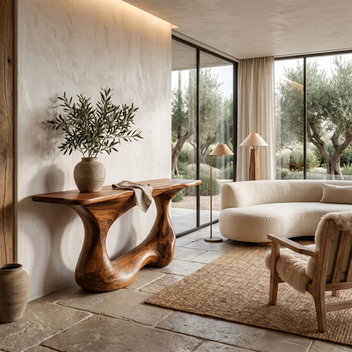 Open Loop Contemporary Console Table
